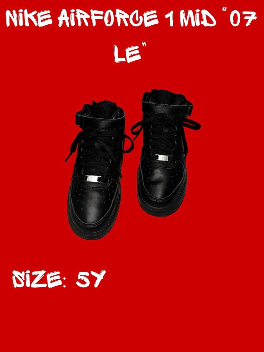 Nike Air Force 1 Mid - Black size 5Y